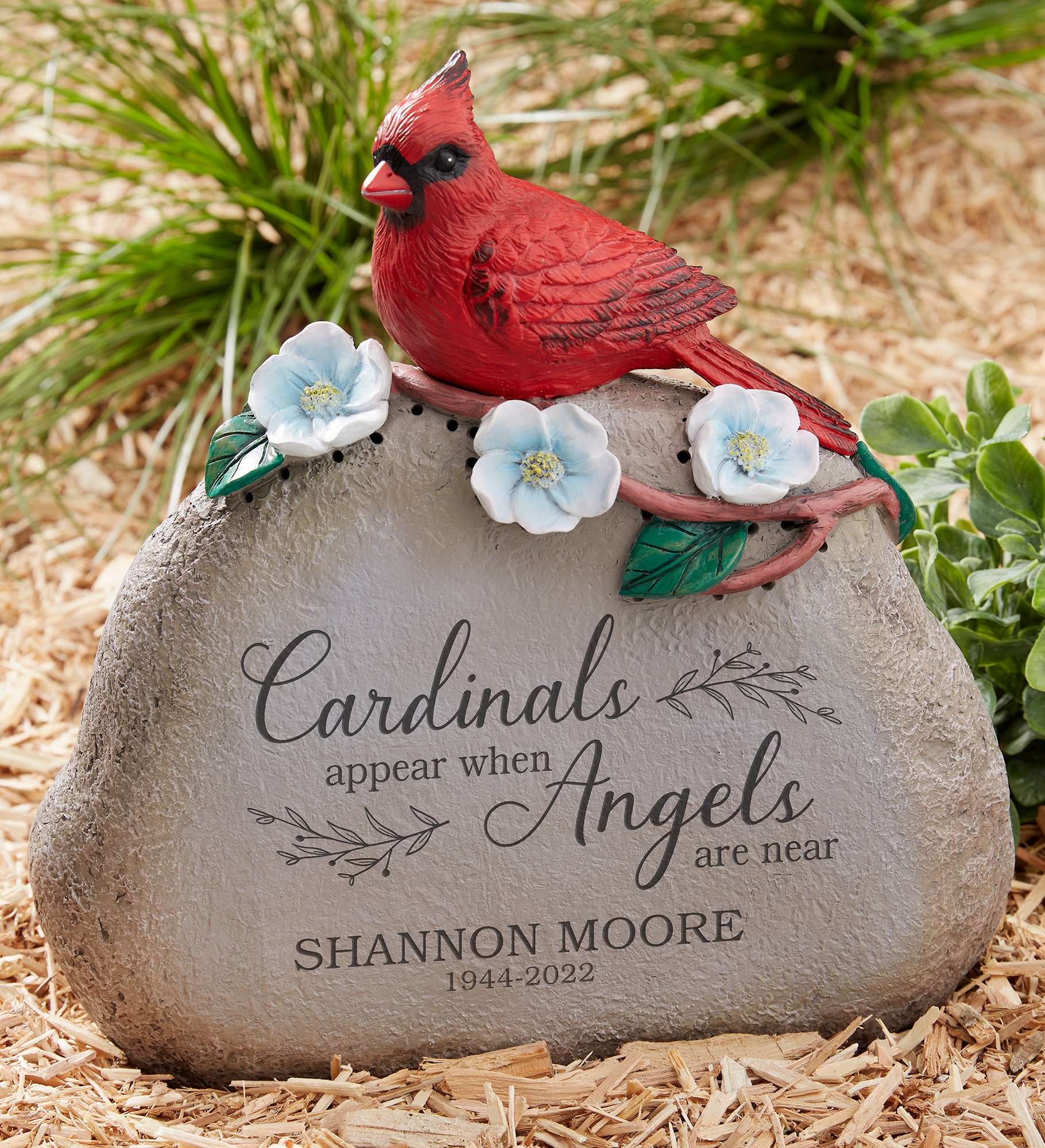 Cardinal Memorial Personalized Garden Stone with Sound